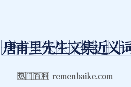 唐甫里先生文集近义词是什么意思的图片